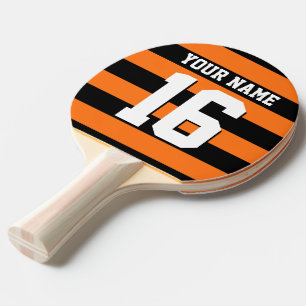 Raquete De Tênis De Mesa Pumpkin Orange Black Team Jersey Preppy Stripe