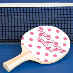 Raquete De Tênis De Mesa RAINHA cor-de-rosa de Polkadots PING PONG