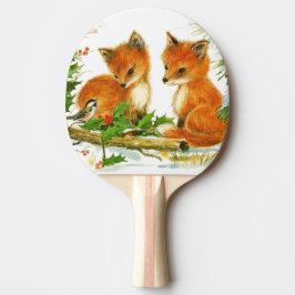 Raquete De Tênis De Mesa Raposas de Natais vintages