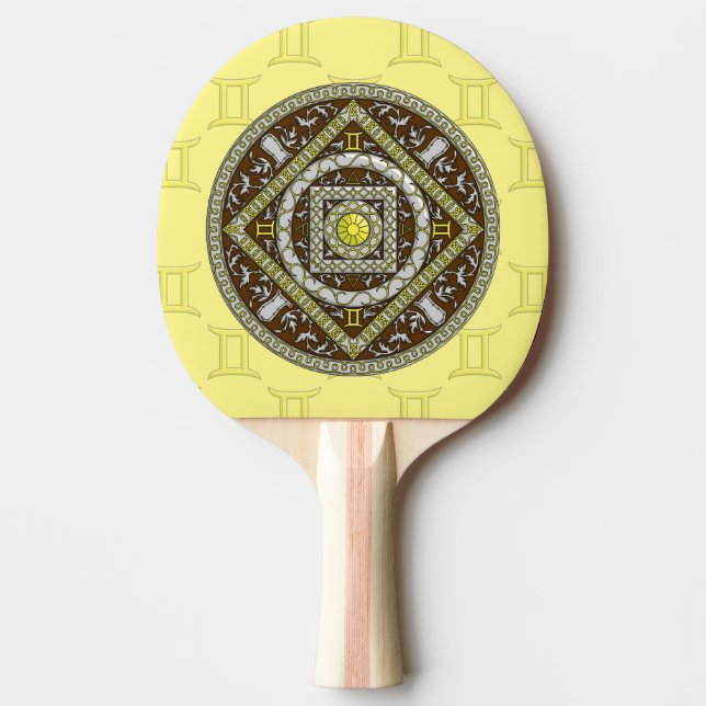 Raquete De Tênis De Mesa Remo de Ping Pong Mandala Gêmeos (Frente)
