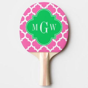 Raquete De Tênis De Mesa Rosa Quente Com O Marroquino #5 Emerald 3 Monogram