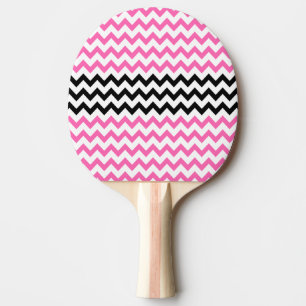 Raquete De Tênis De Mesa Rosa quente e preto Chevron por Shirley Taylor