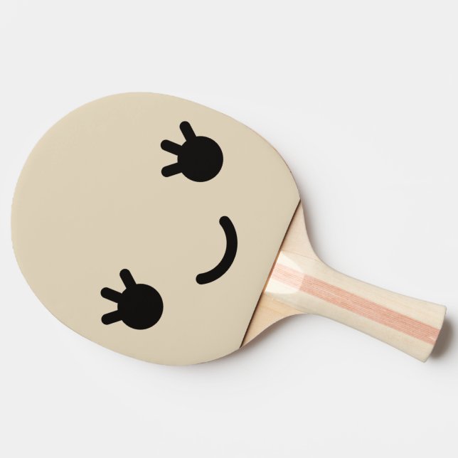 Raquete De Tênis De Mesa Rosto Engraçado. Emoji. Emoticon. (Lateral)