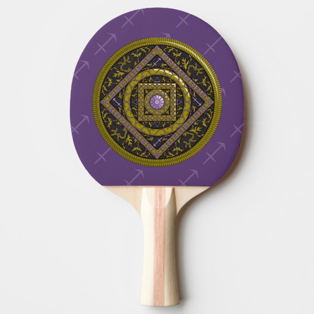 Raquete De Tênis De Mesa Sagittarius Mandala Ping Pong Paddle (Frente)