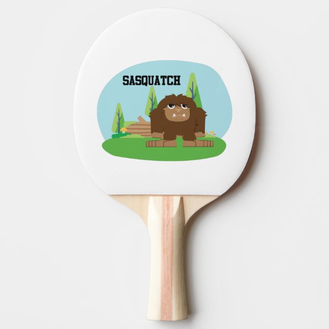 Raquete De Tênis De Mesa Sasquatch de Cartoon Bonito (Frente)