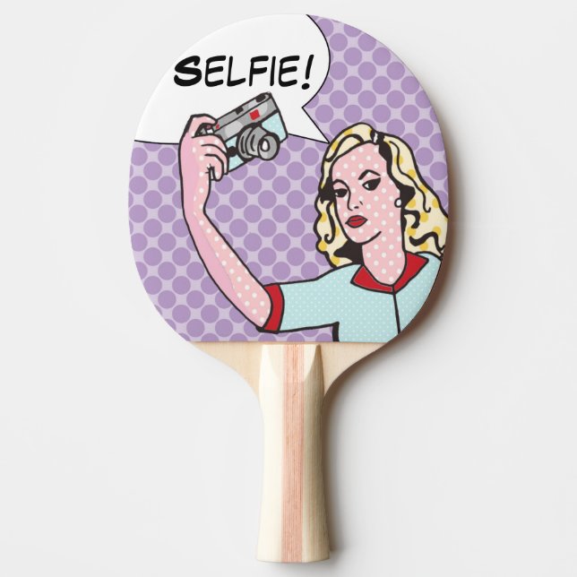 Raquete De Tênis De Mesa Selfie Comic Book Ping Pong Paddle (Frente)