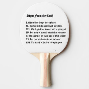 Raquete De Tênis De Mesa Sinais Da Terra