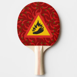 Raquete De Tênis De Mesa Sinal de perigo de pimenta quente