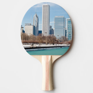 Raquete De Tênis De Mesa Skyline de Chicago através do Lago Michigan