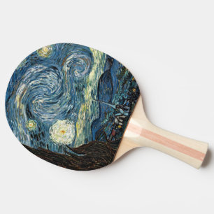 Raquete De Tênis De Mesa Starry Night por Vincent van Gogh. Arte famosa