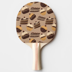 Raquete De Tênis De Mesa Teste padrão 3 do chocolate e das pastelarias
