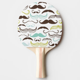 Raquete De Tênis De Mesa Teste padrão do bigode, estilo retro 2