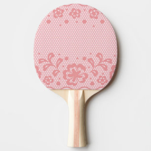 Raquete De Tênis De Mesa Teste padrão do laço, vintage 3 da flor