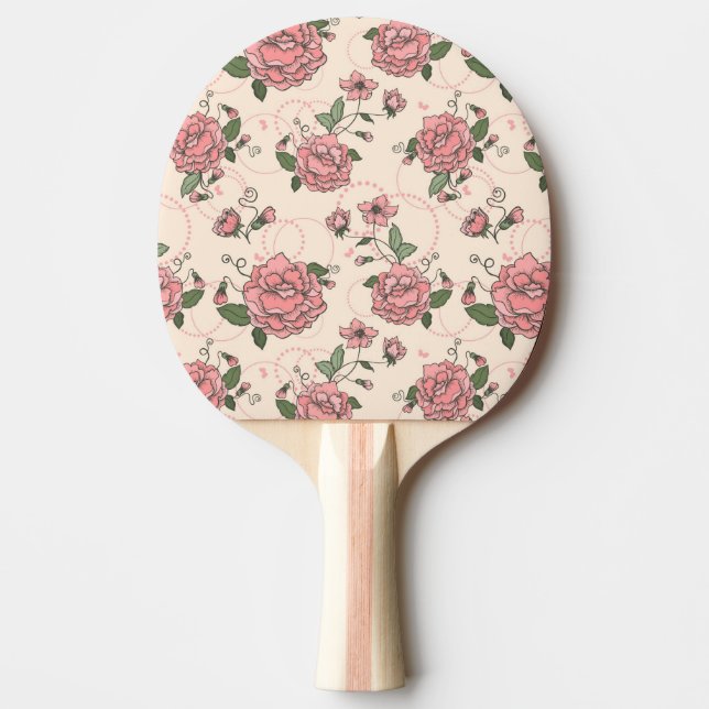 Raquete De Tênis De Mesa Teste padrão floral 5 (Frente)
