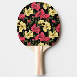 Raquete De Tênis De Mesa Teste padrão floral elegante 2