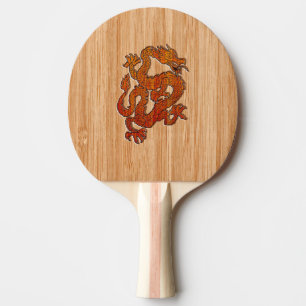 Raquete De Tênis De Mesa Um Dragão Crimson em Bamboo como