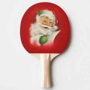 Raquete De Tênis De Mesa Vintage Santa Claus Natal