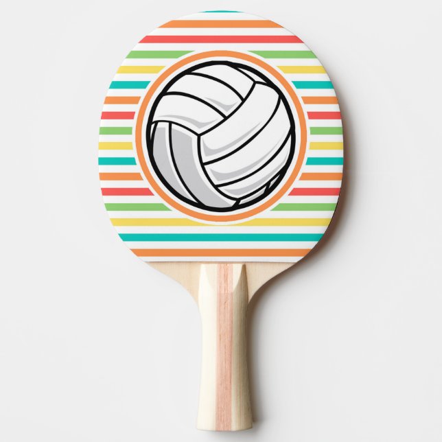 Raquete De Tênis De Mesa Voleibol; Bright Rainbow Strips (Frente)
