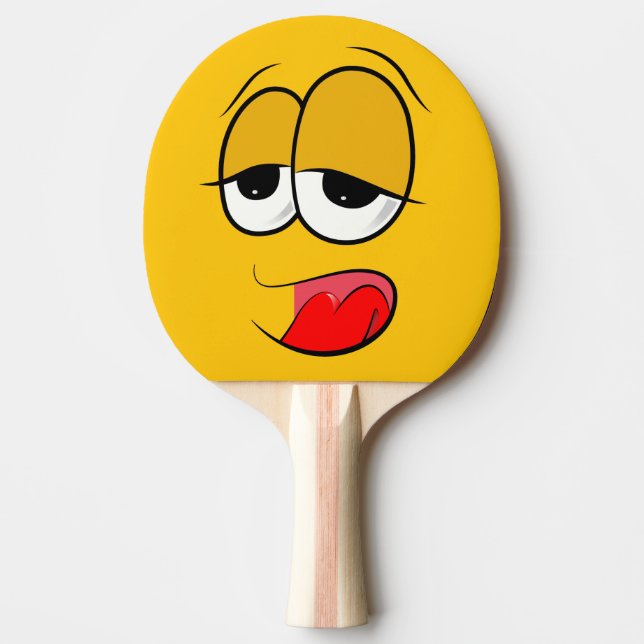 Raquete De Tênis De Mesa YikesYellow Emoji (Frente)
