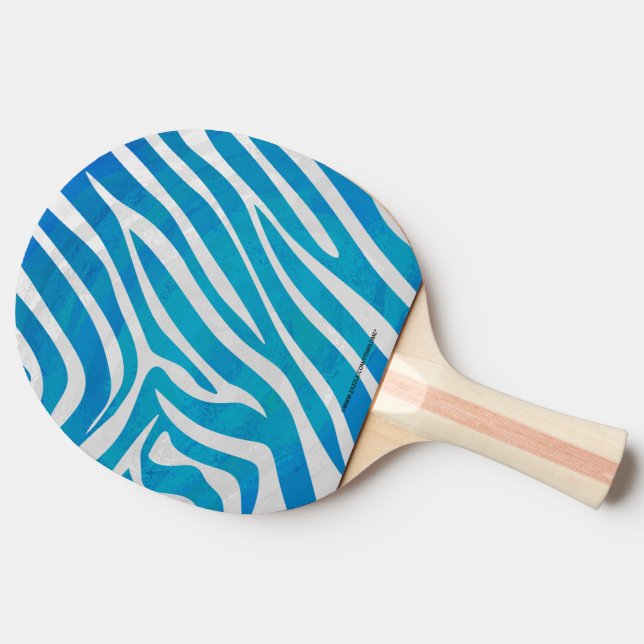 Raquete De Tênis De Mesa Zebra Blue e White Impressão (Lateral)