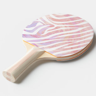 Raquete De Tênis De Mesa Zebra Rosa e Impressão branco