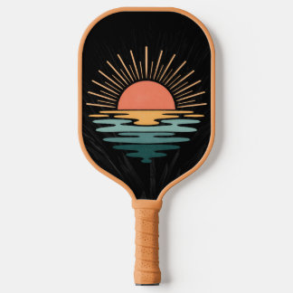 raquetes de pickleball pôr do sol retrô - nome per