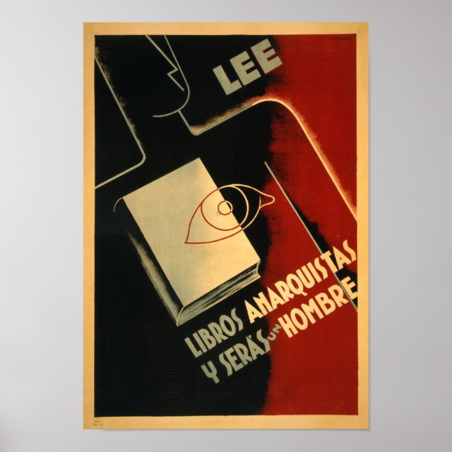 Rara Poster Anarquista da Guerra Civil Espanhola - (Frente)