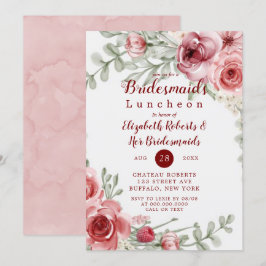 Raspberry Paint Peony Bridesmaids Luncheids