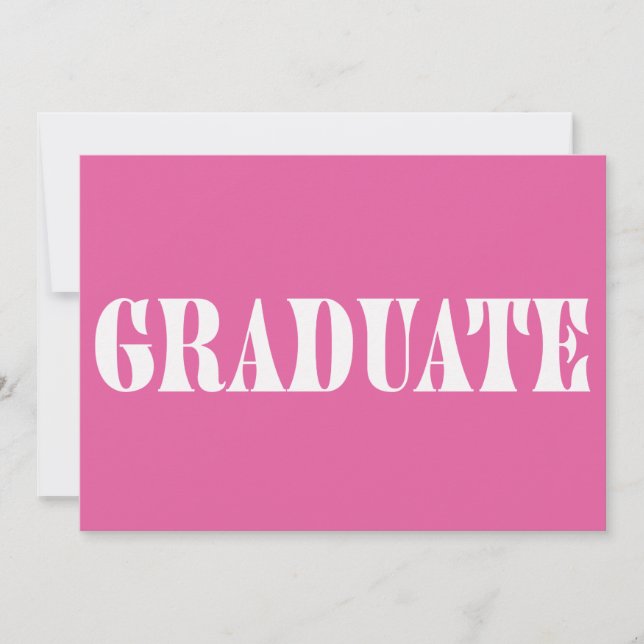 Raspberry Pink Modern Graduation Party Invitation (Frente)