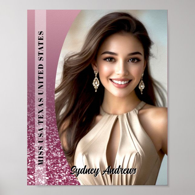 Raspberry Sparkle Custom Pageant Poster Print (Frente)