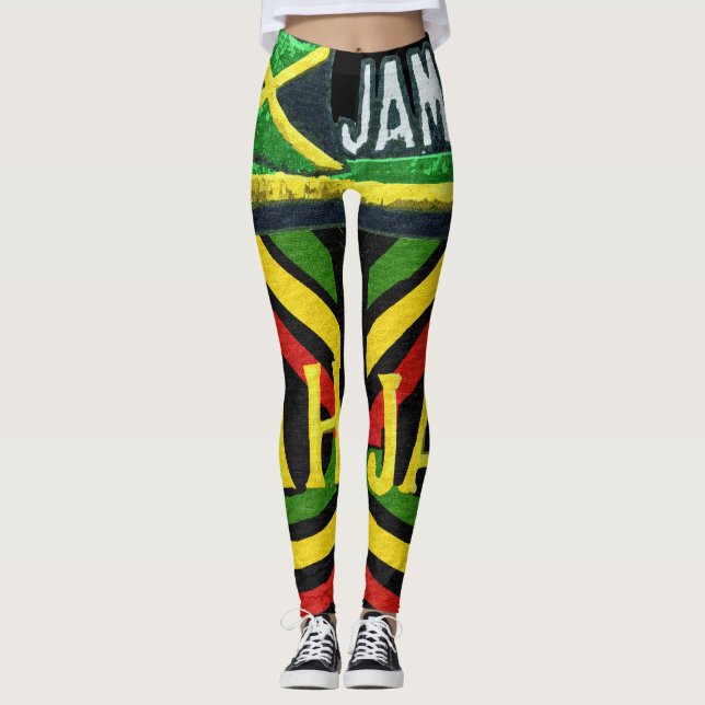 Rasta Jah Jamaican Leggings (Frente)