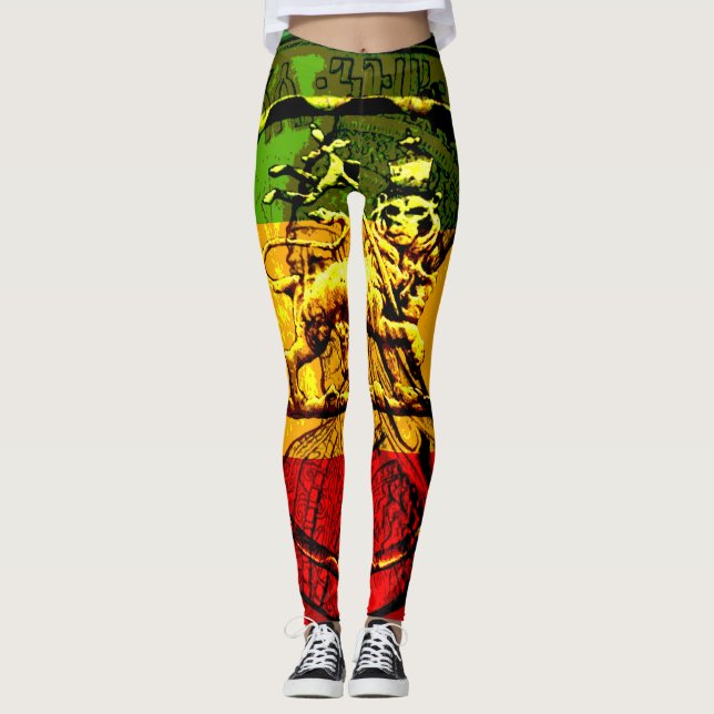 Rasta Leggings Leão de Judah Design (Frente)