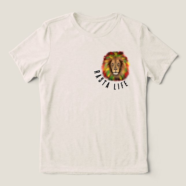 rasta life lion head red green yellow Jamaica real (Design frontal)