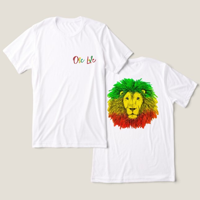 rasta lion head green yellow Jamaica one love (Design Frente e Verso)