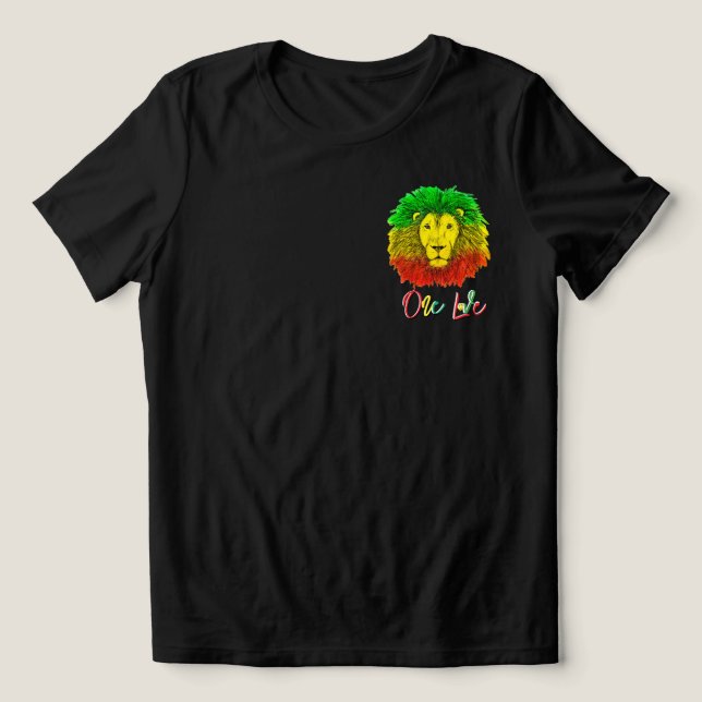 rasta lion head green yellow Jamaica one love (Design frontal)