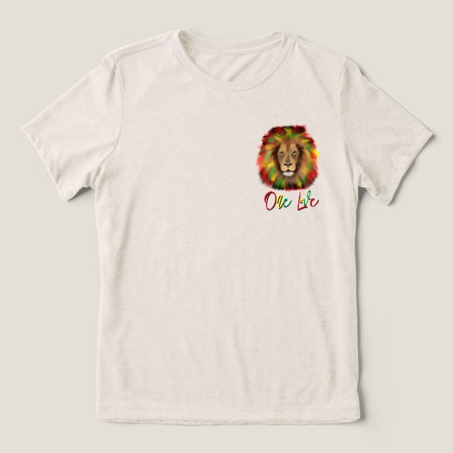 rasta lion head green yellow Jamaica one love (Design frontal)