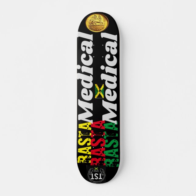 RASTA MEDICAL 7, 3/4", skateboard Deck (Frente)