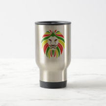 Rasta Vermelho, amarelo e Caneca de viagem verde
