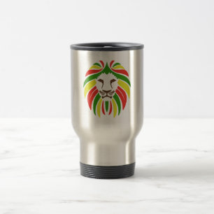 Rasta Vermelho, amarelo e Caneca de viagem verde