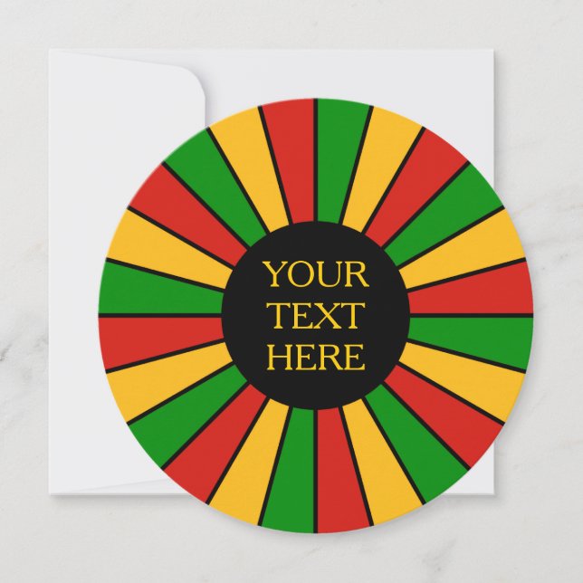 RASTAFARI FLAG BOTON RAYS + seu sinal ou texto (Frente)