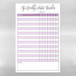 Rastreador de Hábito Semanal Púrpura da lavanda