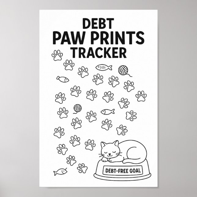 Rastreador de Impressões de Pata de Gato de Dívida (Frente)