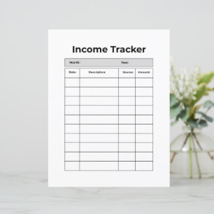 Rastreador de Renda Minimalista Registro Finance