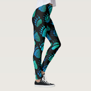 Rastreios verdes azuis em sua cor - Leggings