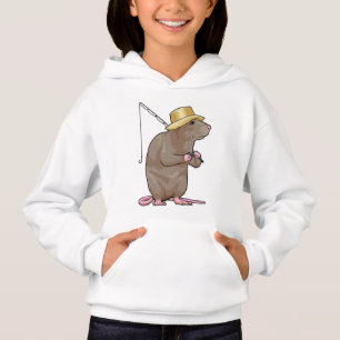Rato a pescar com cana de pesca