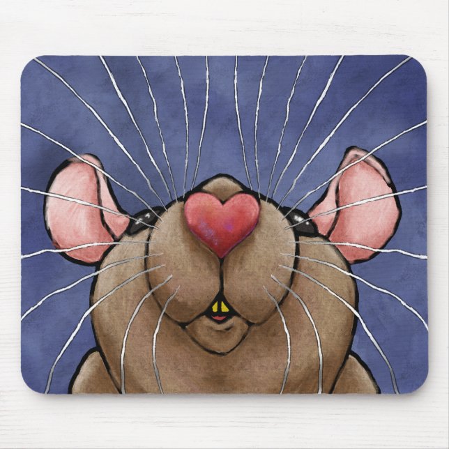Rato bonito Mousepad do coração (Frente)