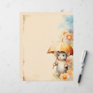 Rato com fundo d'água do guarda-chuva amarelo