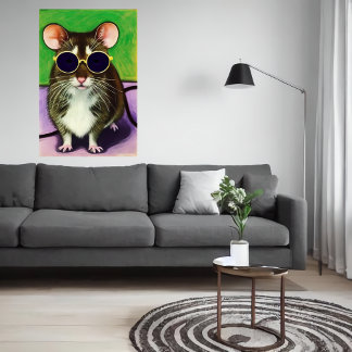 Rato com óculos escuros | AI Art Poster