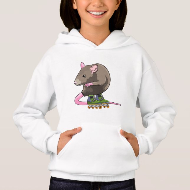 Rato como skater em linha com skates em linha (Frente)