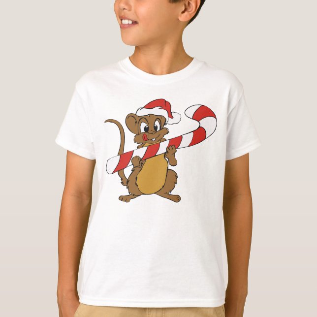 Rato De Natal Com Uma Camisa De Canela Doce (Frente)